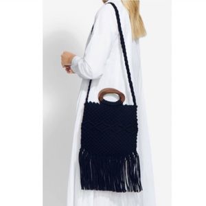 DANIELLE NICOLE Macramé Black Bag